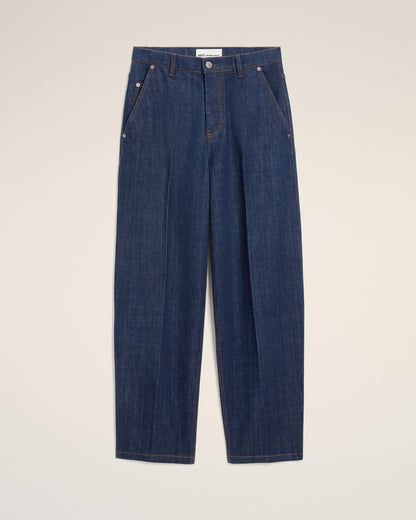 AmiParis Blue Cotton Balloon Fit Jeans