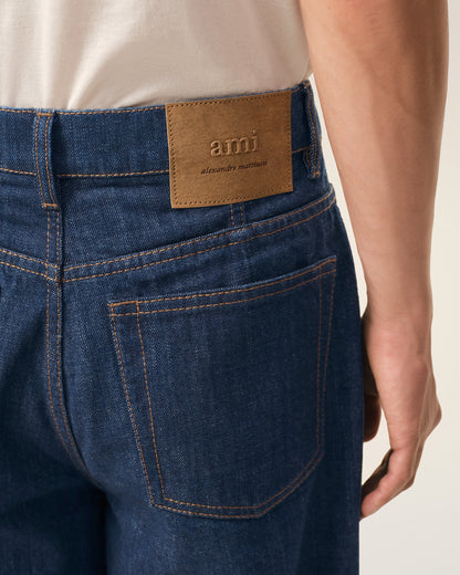 AmiParis Blue Cotton Balloon Fit Jeans