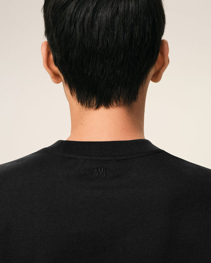 Black Cotton Ami De Coeur Tshirt