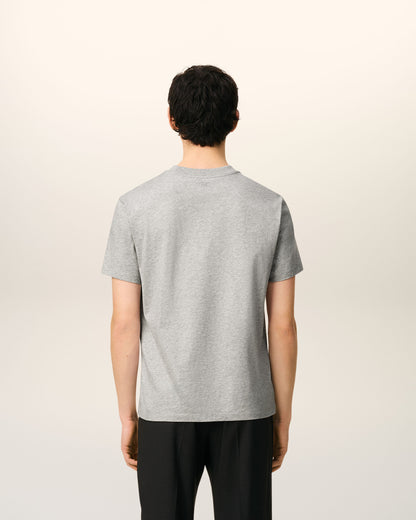 AmiParis Grey Cotton Contrasted Adc Tshirt