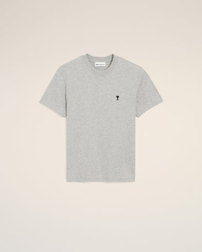 AmiParis Grey Cotton Contrasted Adc Tshirt