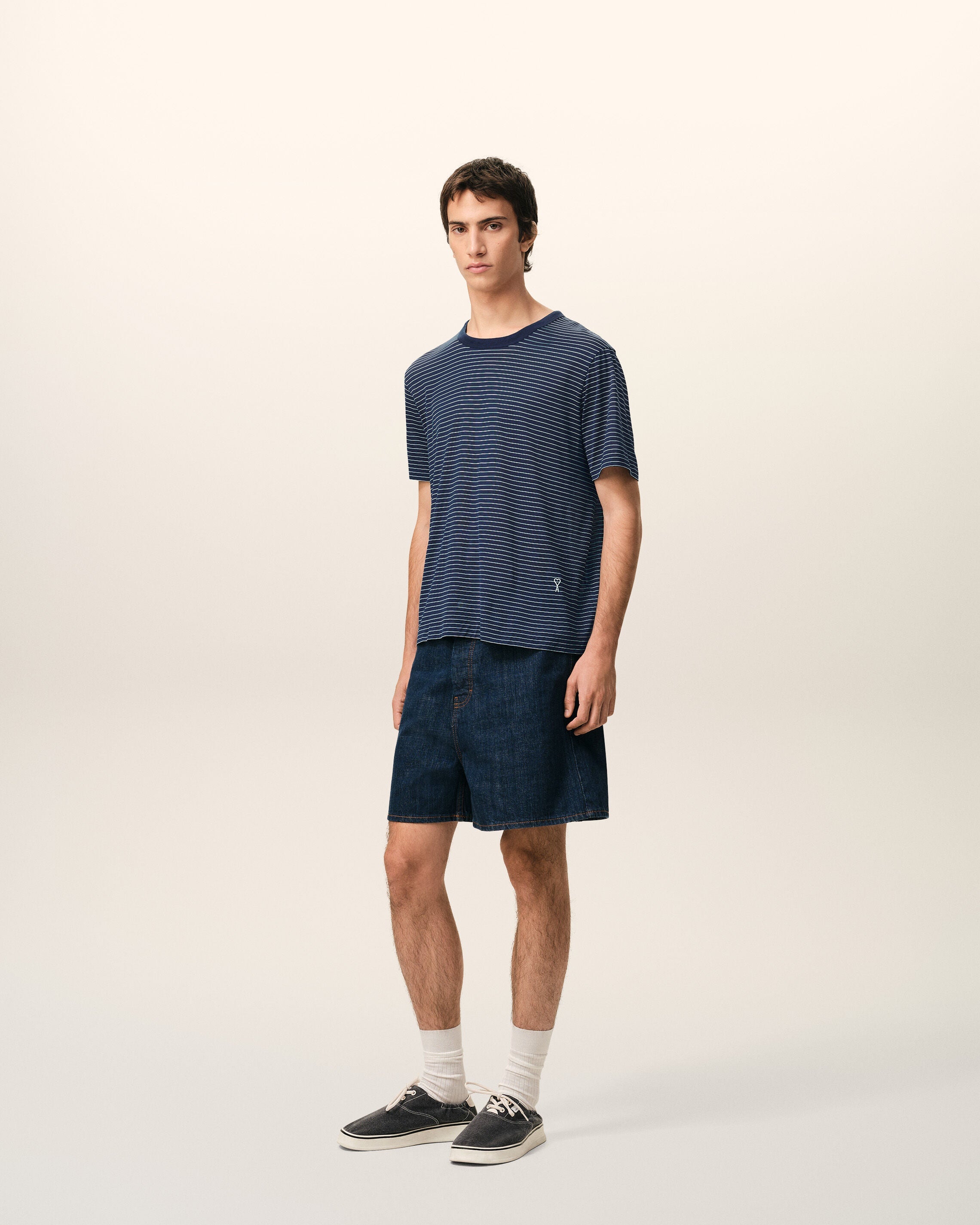 Blue Striped Cotton Ami De Coeur Tshirt