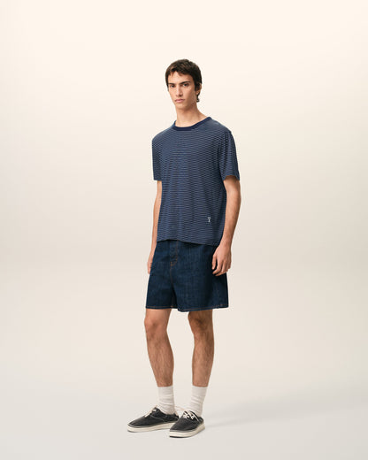 Blue Striped Cotton Ami De Coeur Tshirt