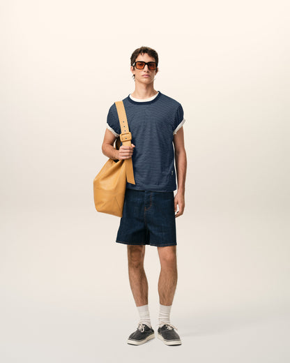 Blue Striped Cotton Ami De Coeur Tshirt