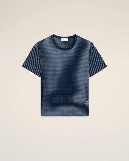 Blue Striped Cotton Ami De Coeur Tshirt