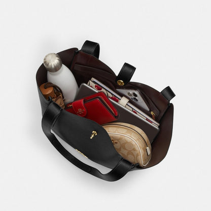 Coach Hadley Turnlock Tote Gold Tan