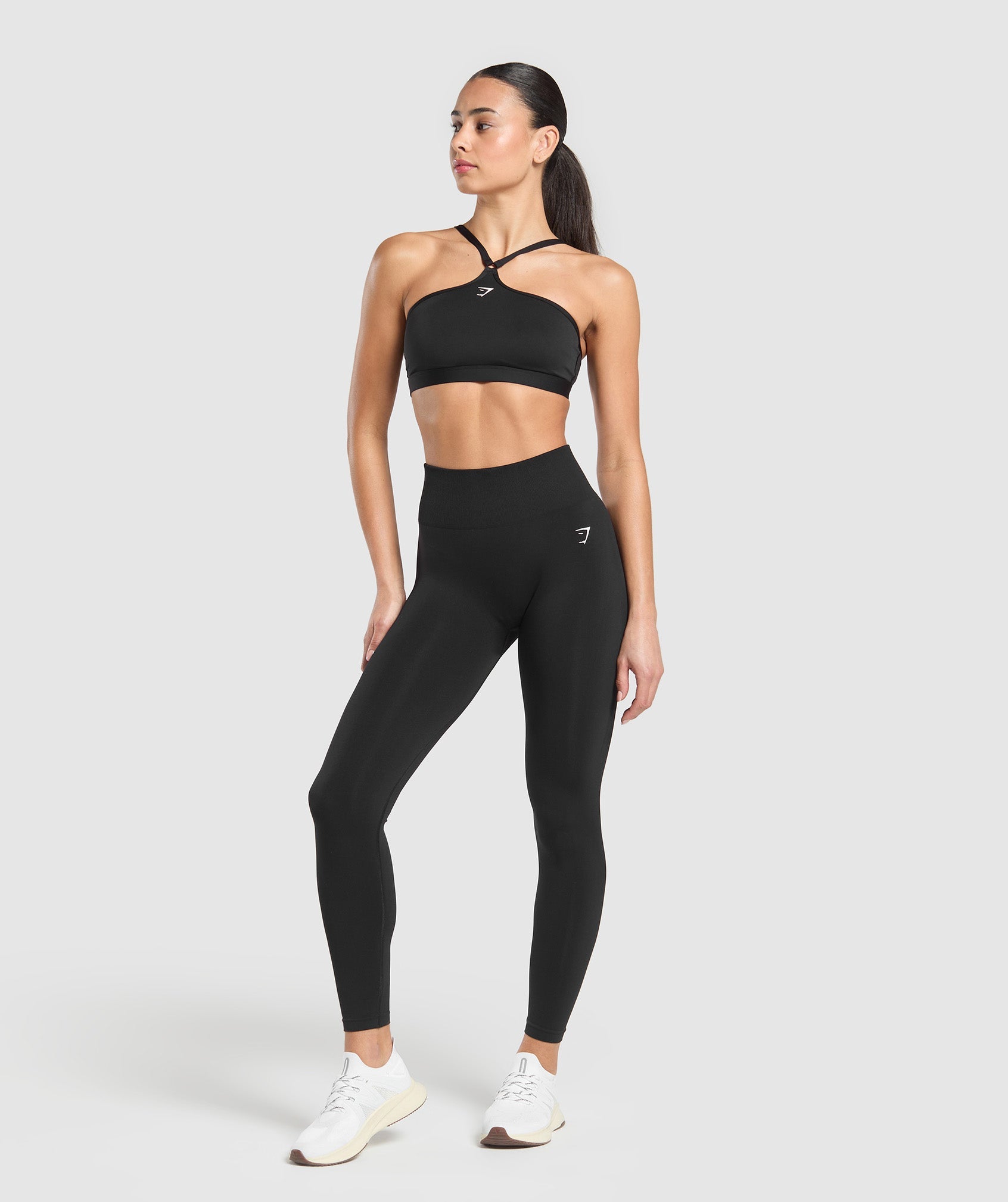 Women's Gymshark Halter Neck Sports Bra Black
