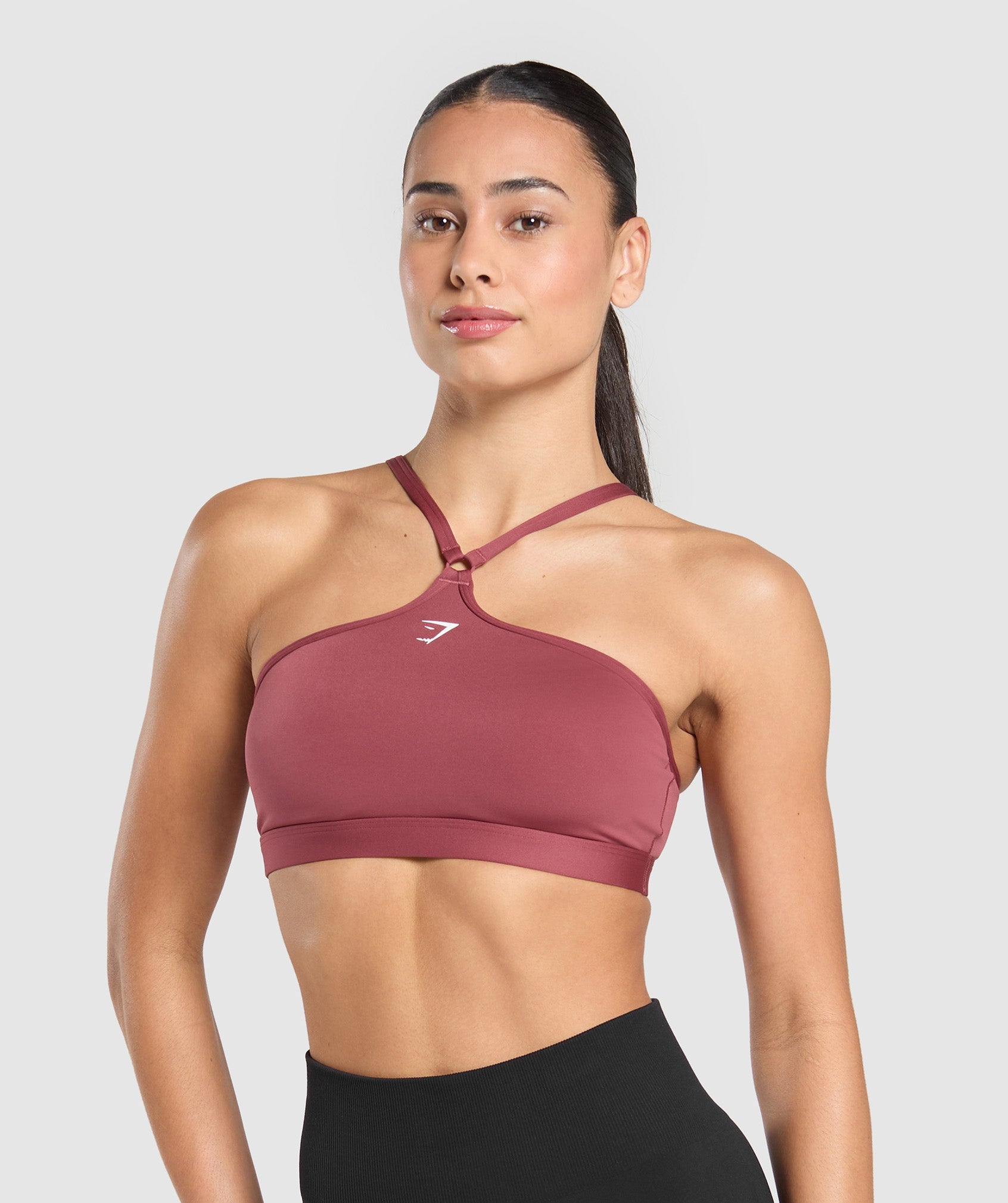 Women's Gymshark Halter Neck Sports Bra Washed Berry Pink