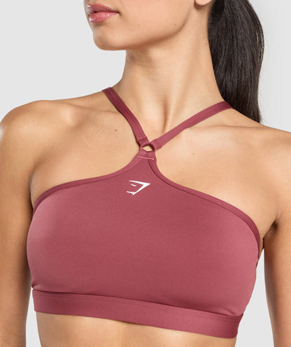 Women's Gymshark Halter Neck Sports Bra Washed Berry Pink