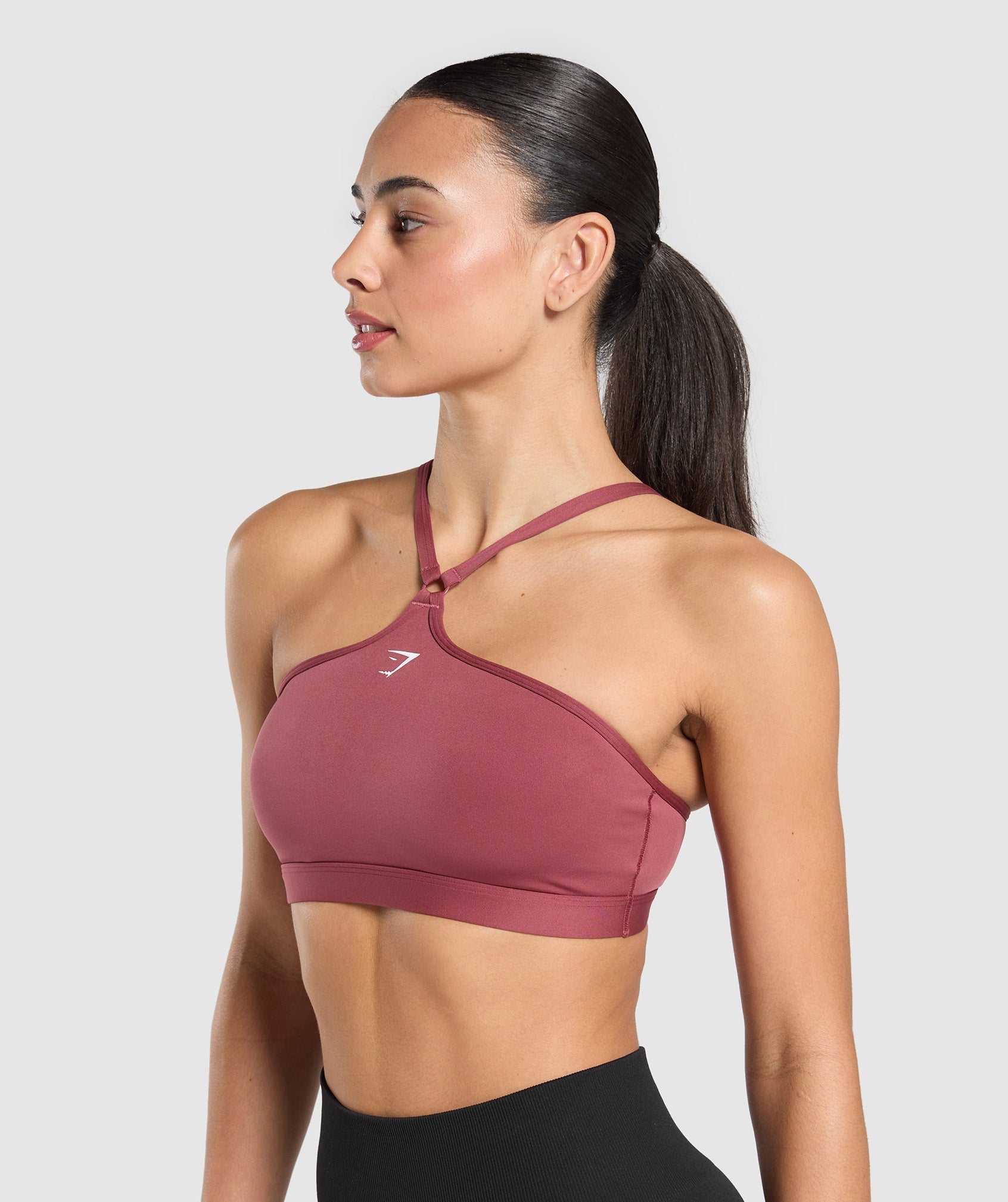 Women's Gymshark Halter Neck Sports Bra Washed Berry Pink