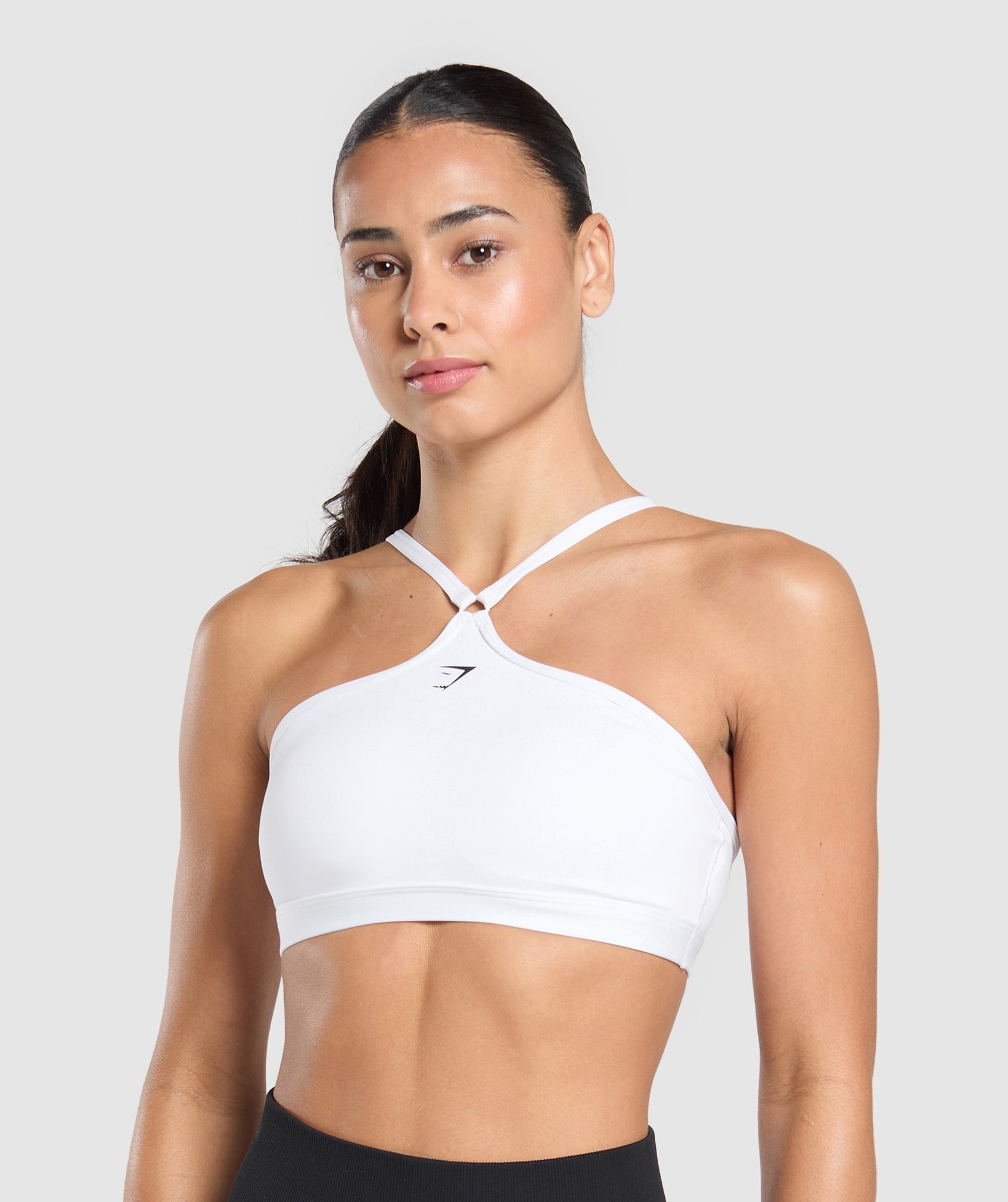 Women's Gymshark Halter Neck Sports Bra White