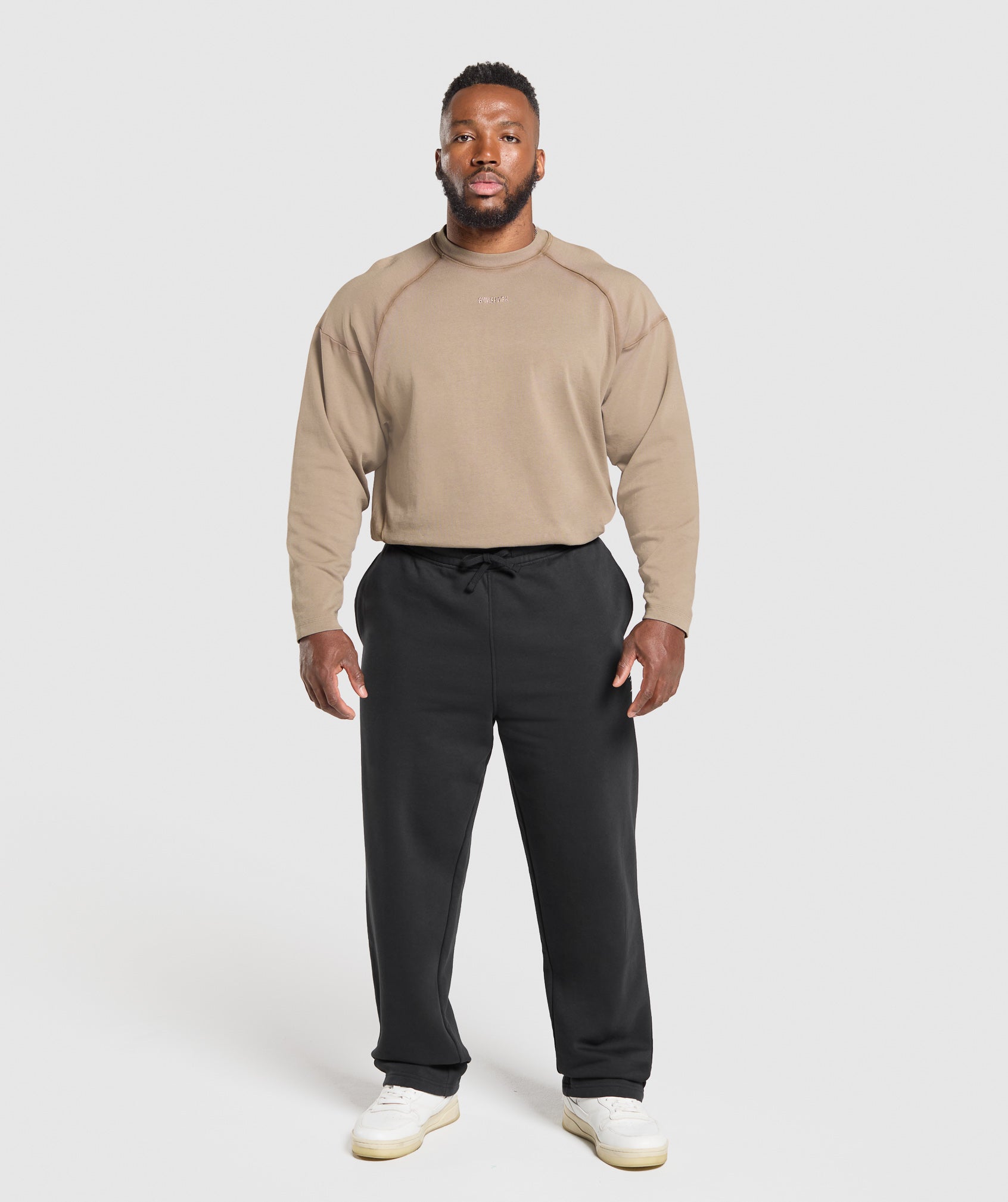 Gymshark Heavyweight Long Sleeve T-Shirt Lifestyle Brown