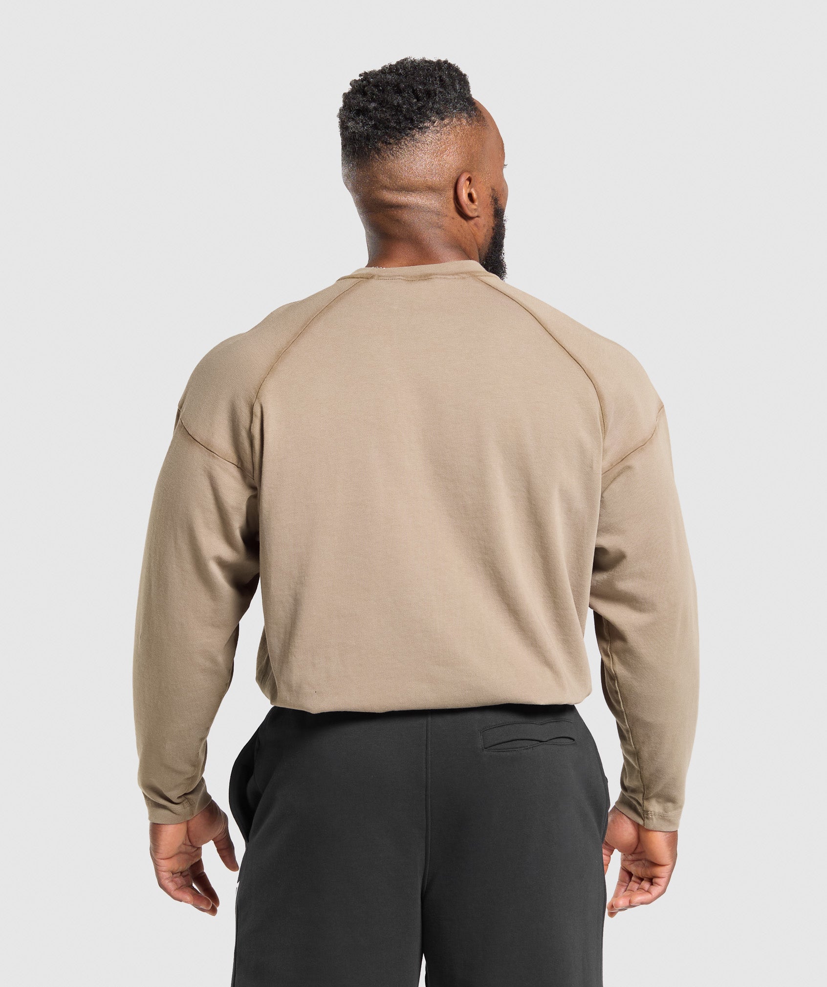 Gymshark Heavyweight Long Sleeve T-Shirt Lifestyle Brown