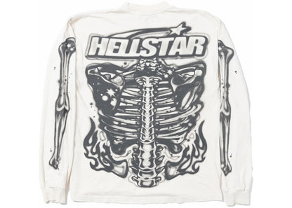 hellstar airbrushed bones longsleeve white