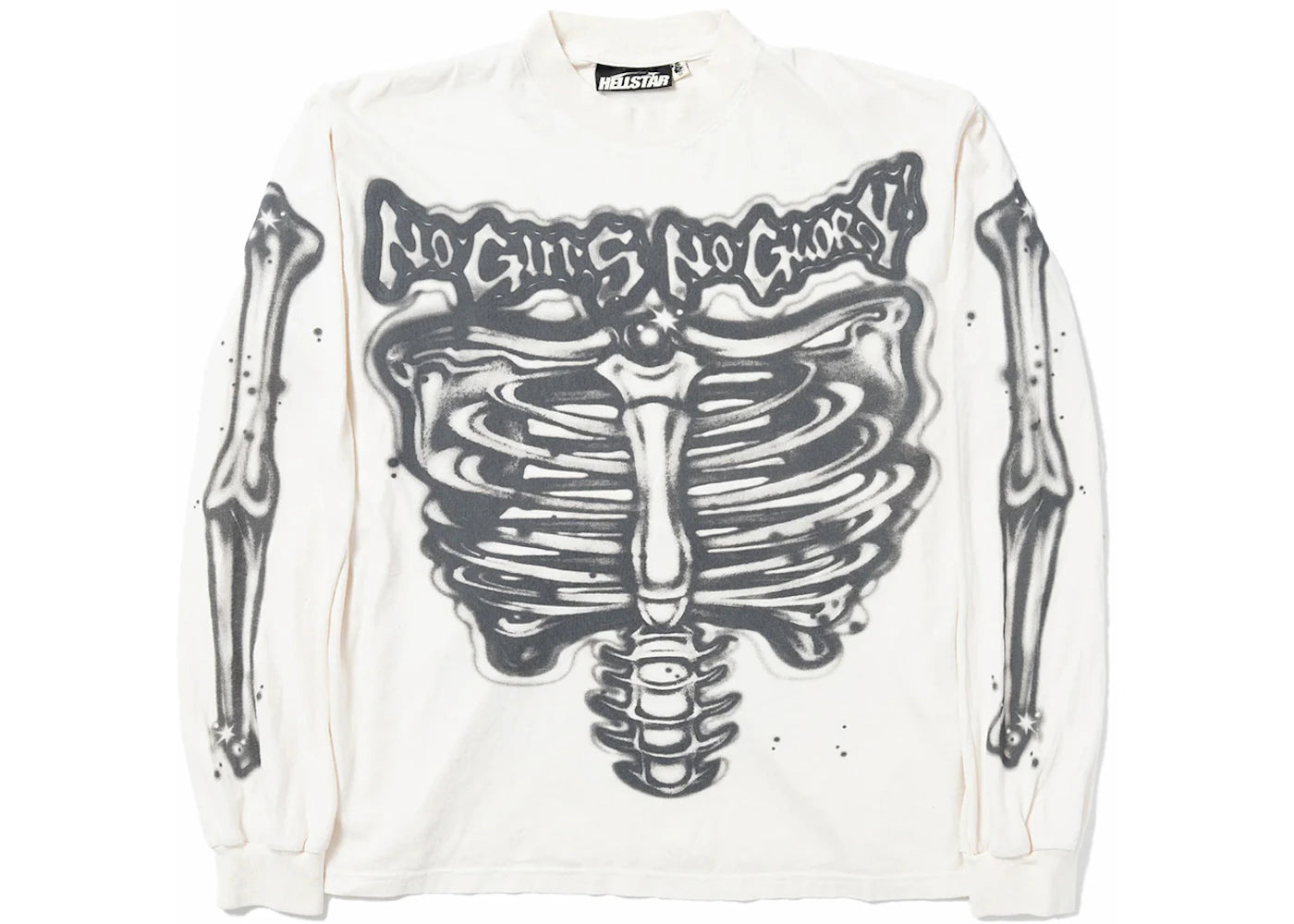 hellstar airbrushed bones longsleeve white
