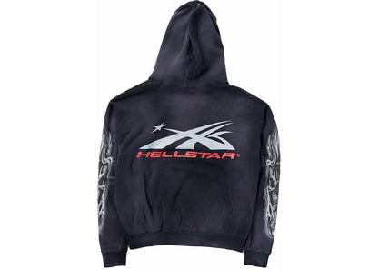 hellstar airbrushed skull hoodie black