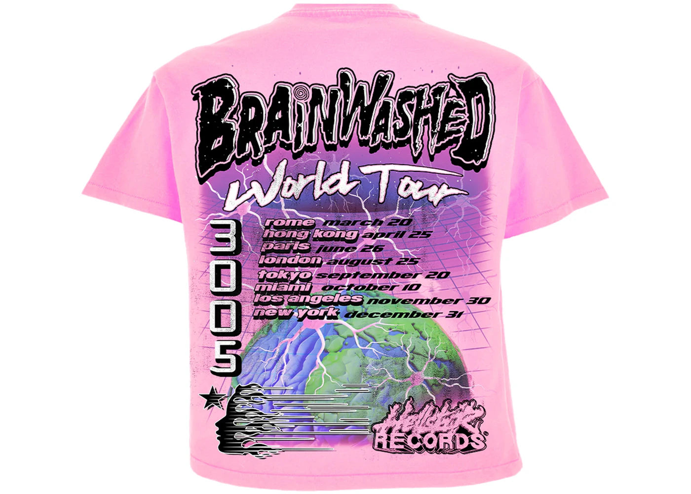hellstar brainwashed world tour t-shirt pink