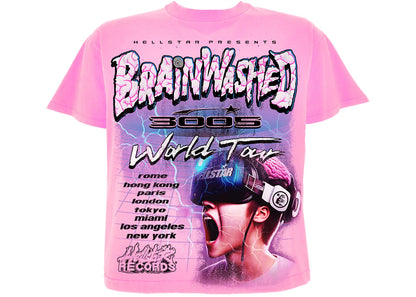 hellstar brainwashed world tour t-shirt pink