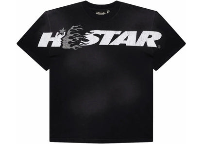hellstar cartoon logo glitter logo t-shirt black