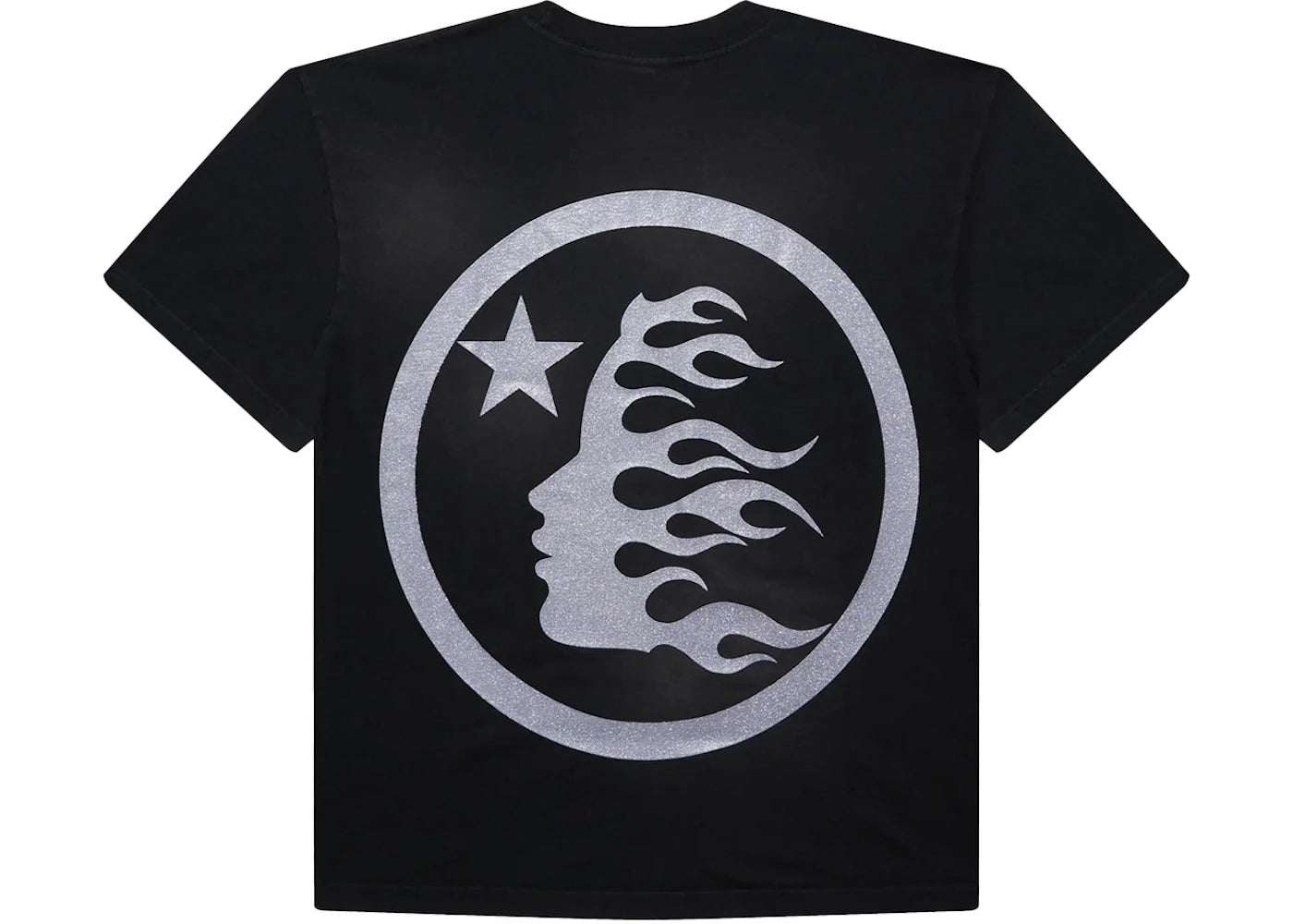 hellstar classic glitter logo t-shirt black