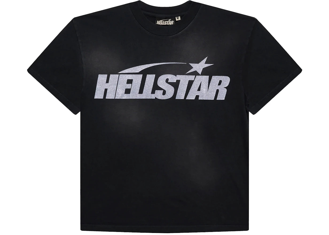 hellstar classic glitter logo t-shirt black