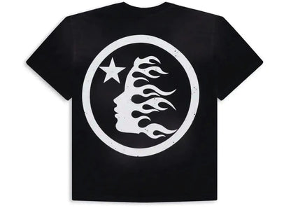 hellstar classic logo gel print t-shirt black