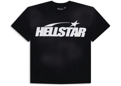 hellstar classic logo gel print t-shirt black