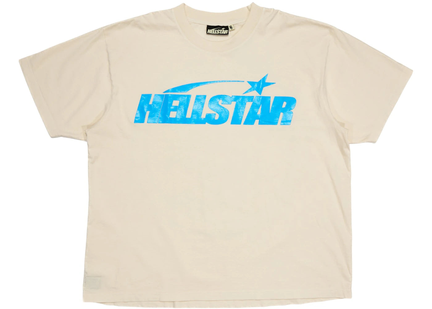 hellstar classic t-shirt (gel print) white/blue