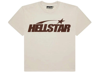 hellstar classic t-shirt (regular print) white/brown