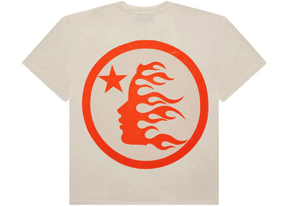 hellstar classic t-shirt (regular print) white/orange