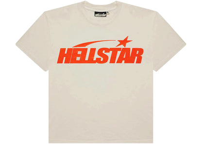 hellstar classic t-shirt (regular print) white/orange