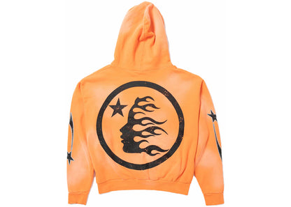 hellstar fire orange hoodie orange dye