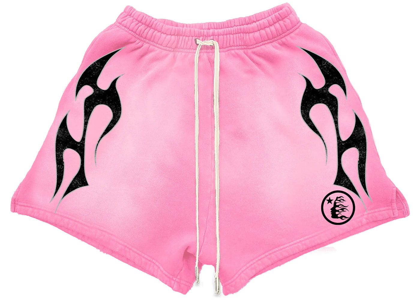 hellstar flame shorts pink
