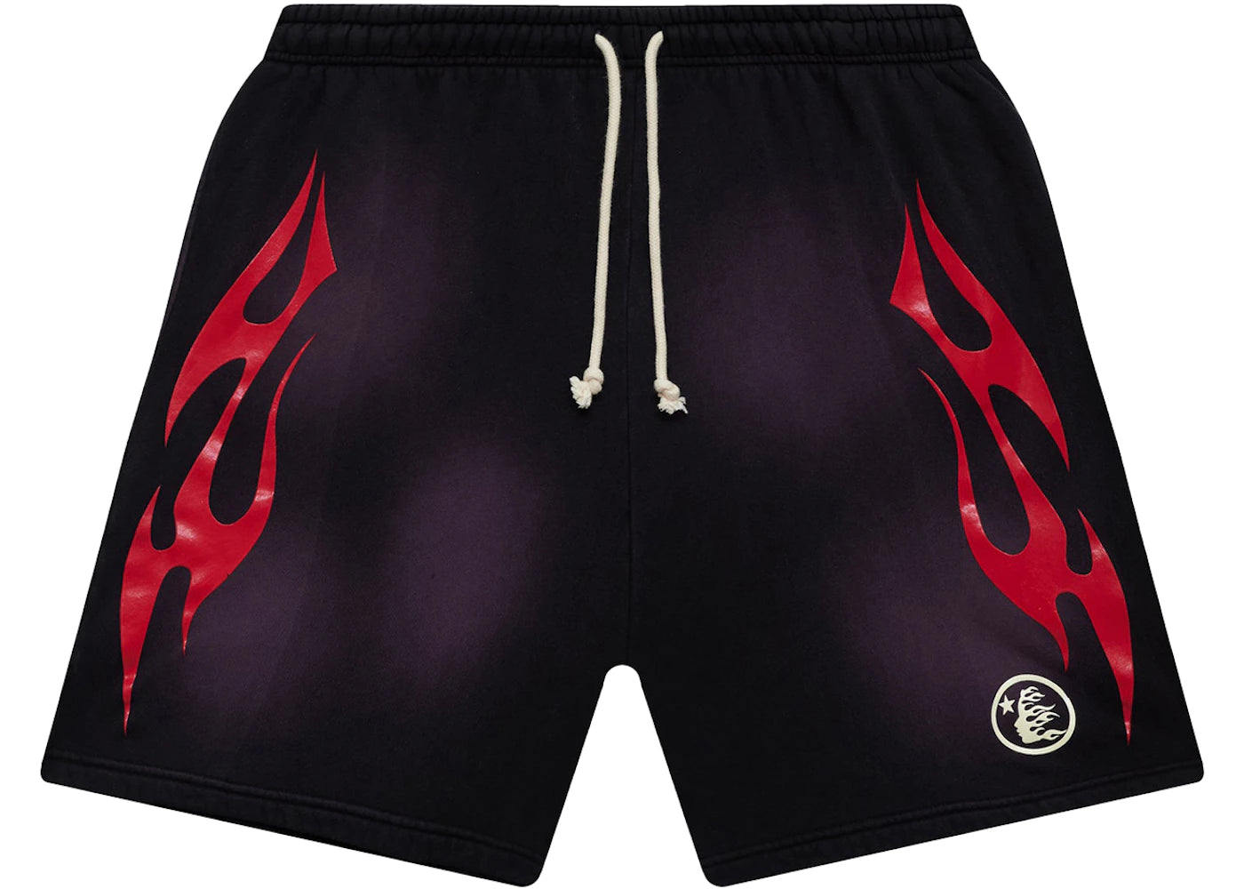 hellstar flame shorts purple
