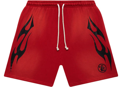 hellstar flame shorts red