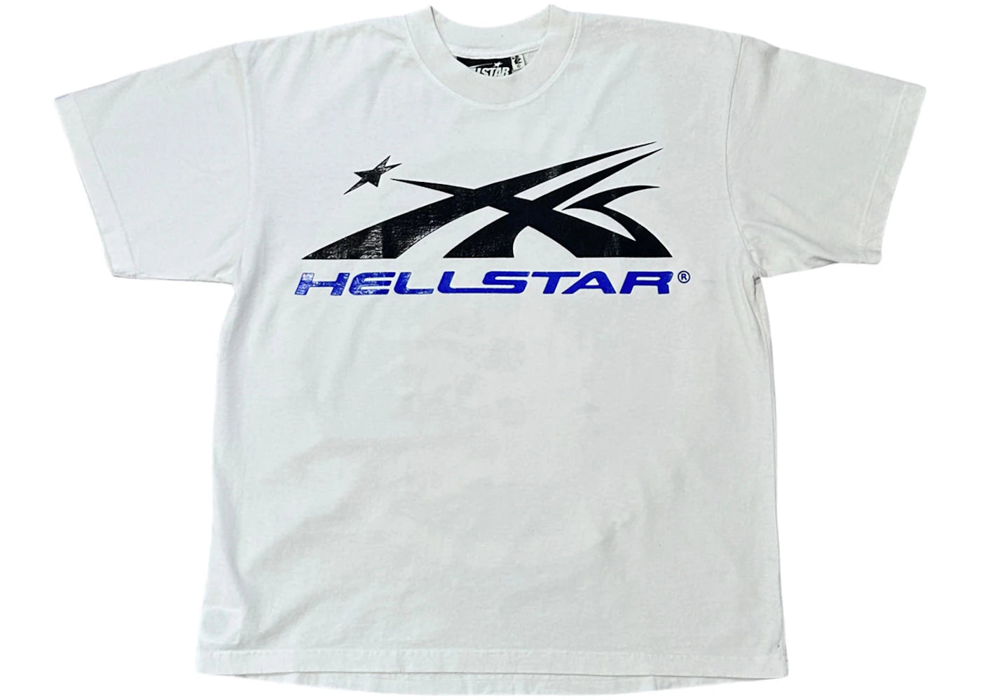 hellstar gel sport logo t-shirt white/blue