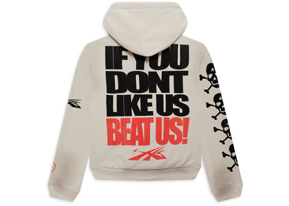 hellstar if you dont like us beat us hoodie white