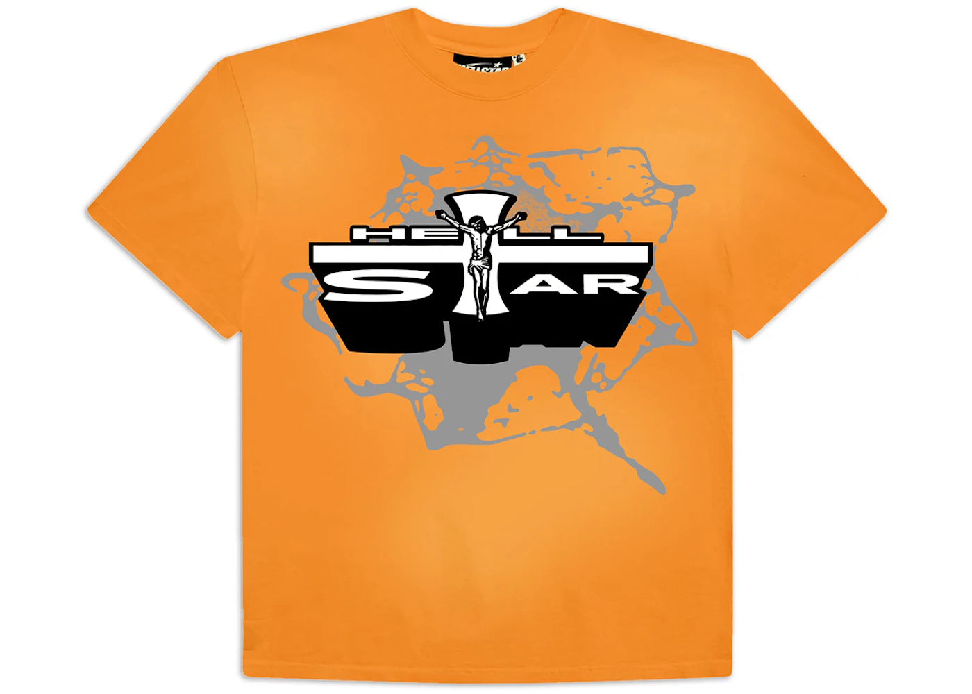hellstar jesus t-shirt orange