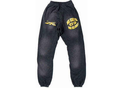 hellstar no guts no glory closed elastic bottom sweatpants midnight dye black