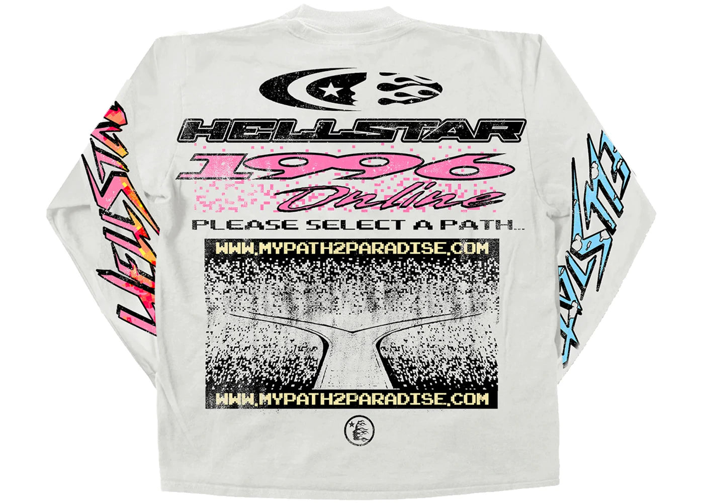 hellstar pixel l/s tee white