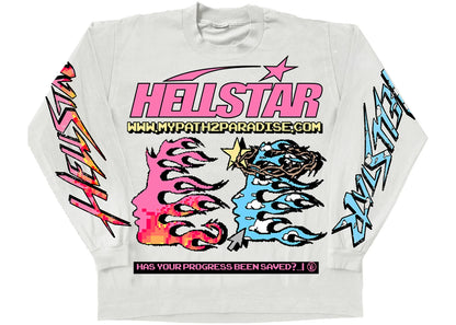 hellstar pixel l/s tee white
