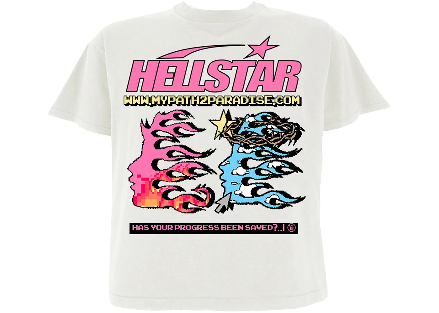 hellstar pixel t-shirt white