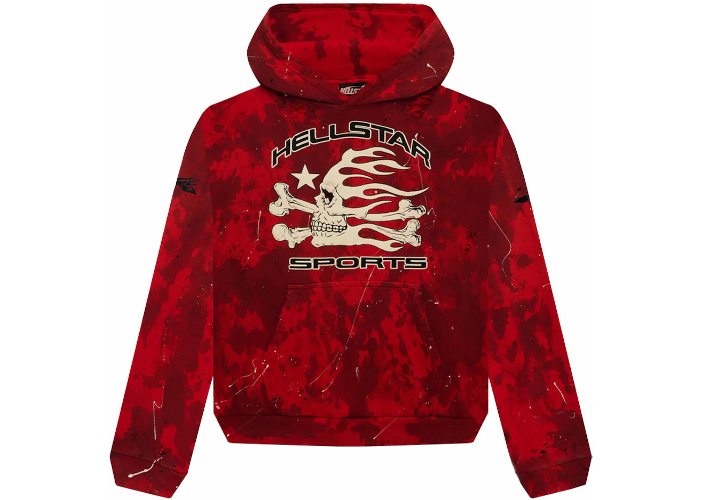 hellstar sports tie-dye skull hoodie red