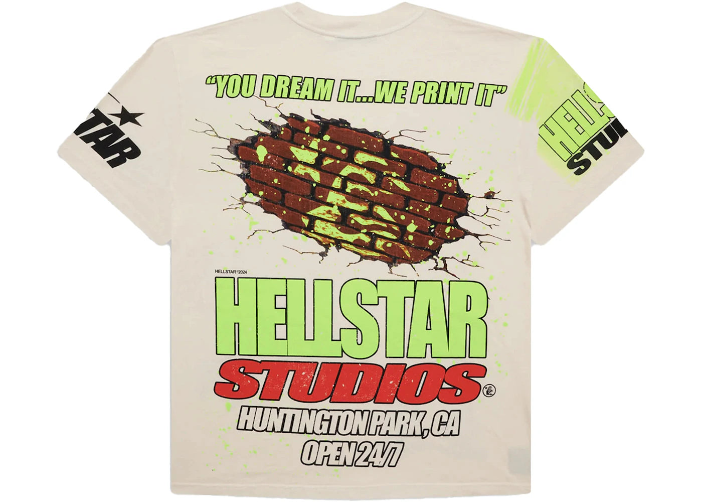 hellstar studios brick wall t-shirt white