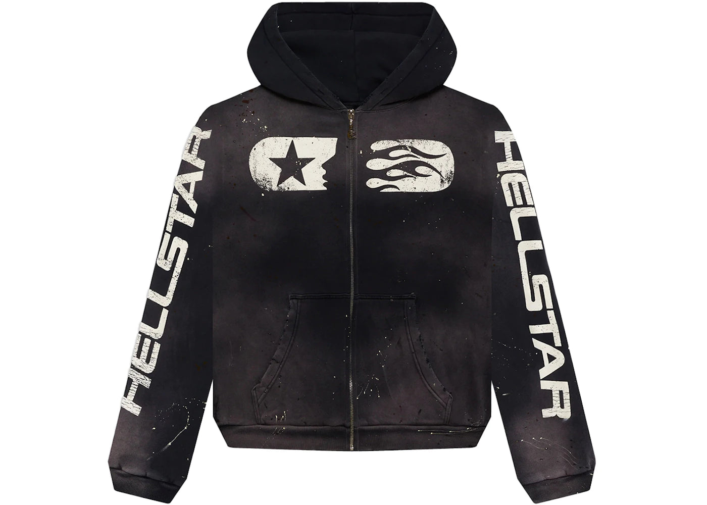 hellstar studios zip hoodie black