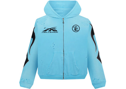 hellstar studios zip hoodie blue
