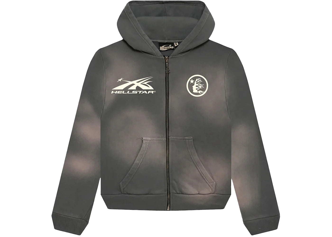 hellstar studios zip hoodie gray
