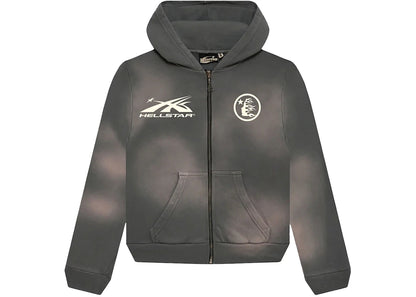 hellstar studios zip hoodie gray