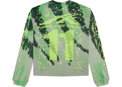 hellstar tye-dye moto longsleeve green