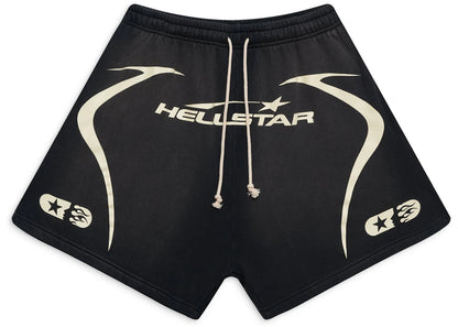hellstar warm up shorts black